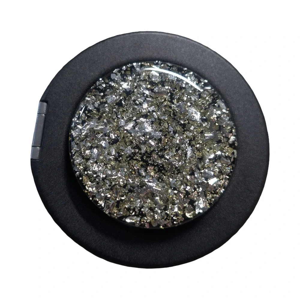 17-R PopSockets Magsafe Kick-out Phone Grip - Black Gold Glitter (Referb) ⬇️